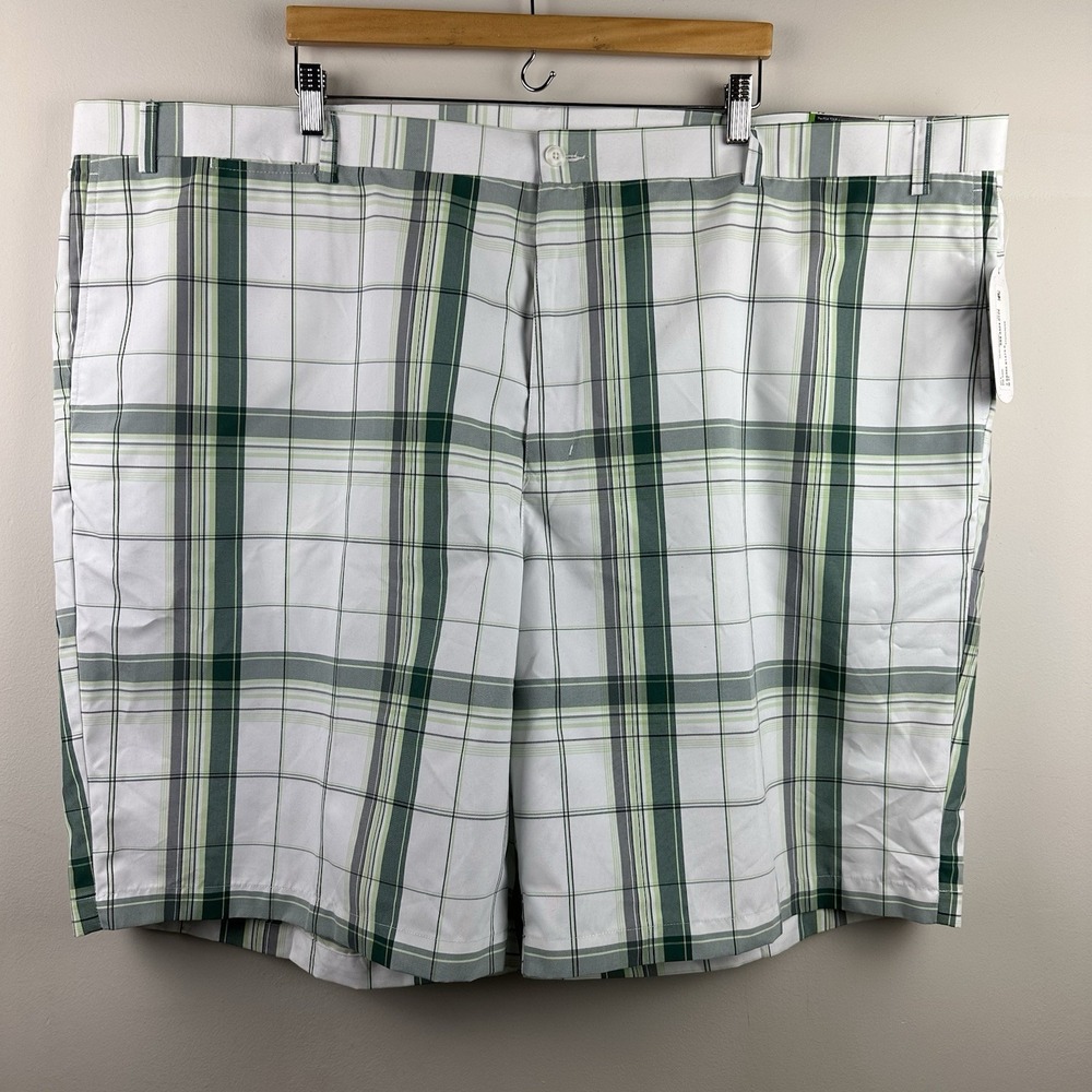 PGA Tour Pro Series NWT Men's Plaid Golf Shorts Sun Protection Stretch Green 54